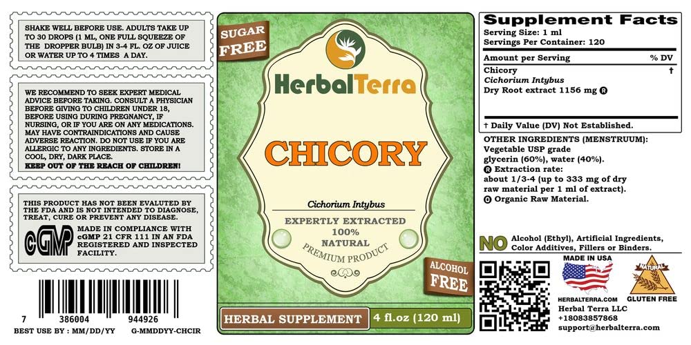 Herbal Terra LLC Chicory (Cichorium Intybus) Tincture