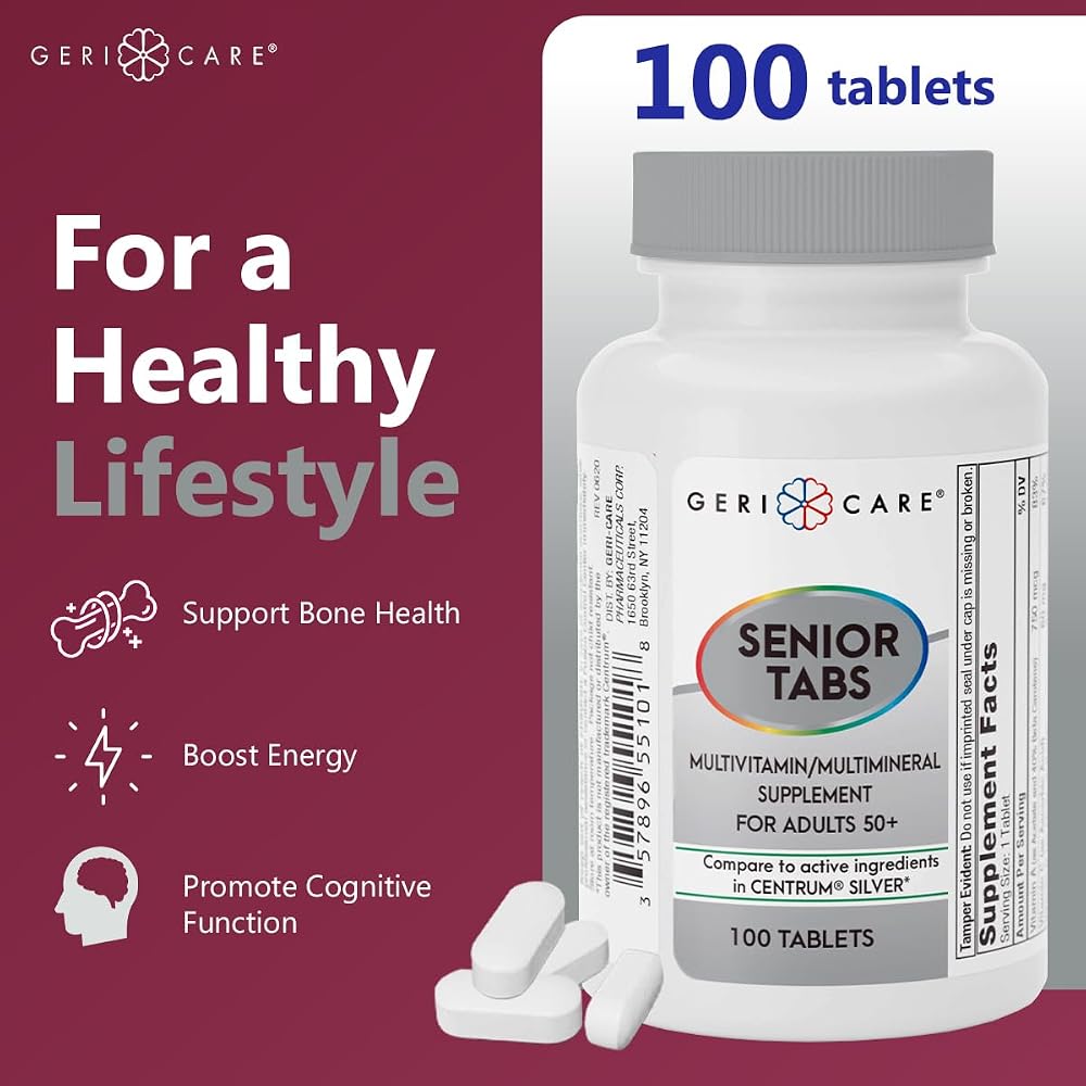 GeriCare Senior Tab 50+ Multivitamin and Minerals - 100 Tablets - image 2