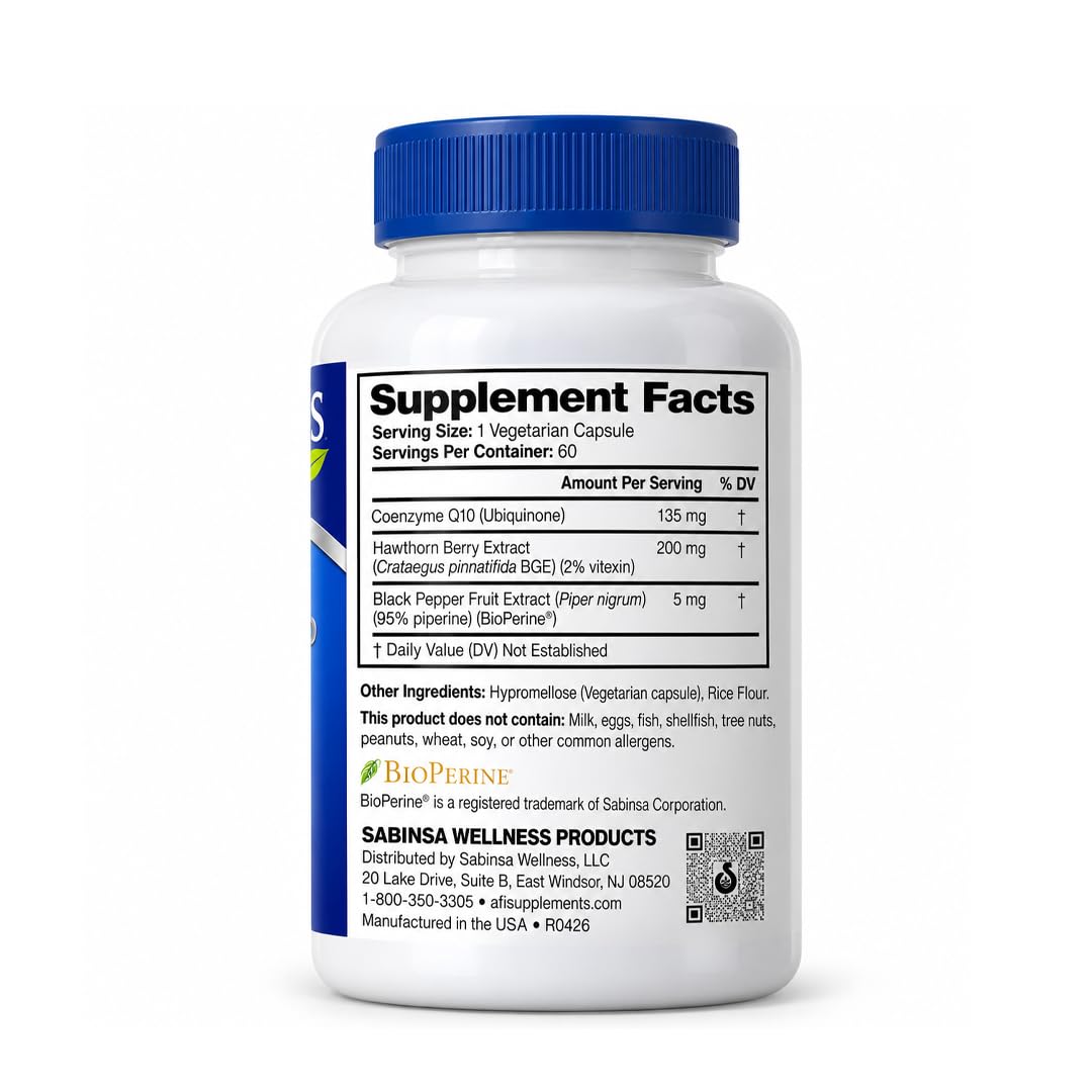 AFI CoQ10 + Hawthorn Berry Heart Health Support - 60 Capsules - image 2