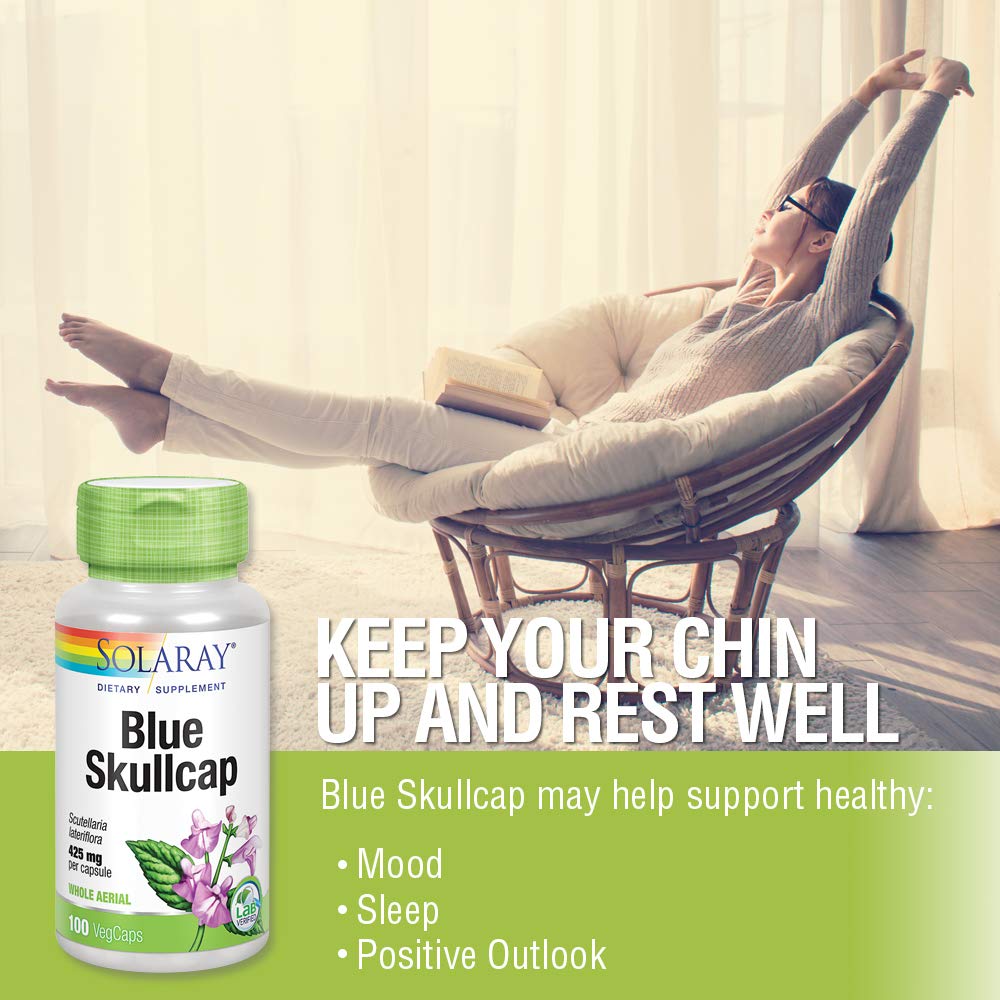 SOLARAY Blue Skullcap Supplement 425mg - 100 Vegetarian Capsules - image 5