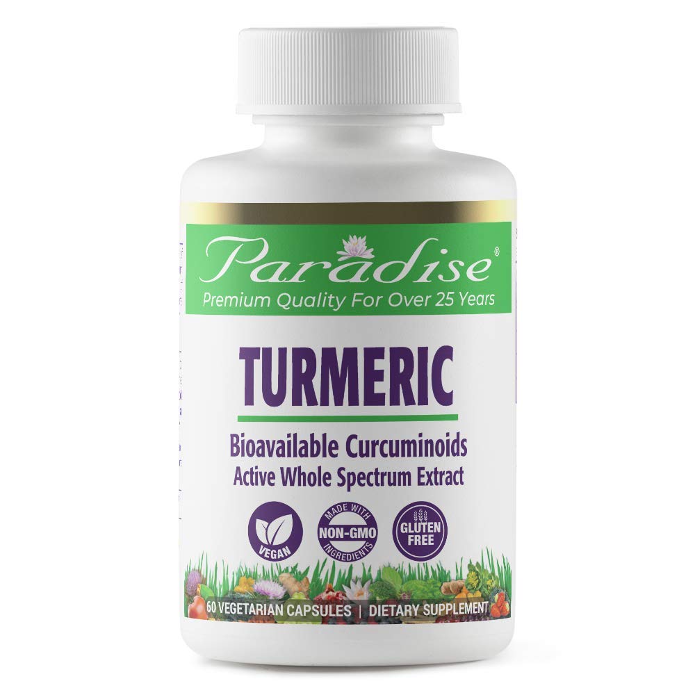 Paradise Herbs Turmeric Rhizome Extract Whole Spectrum - 60 Capsules