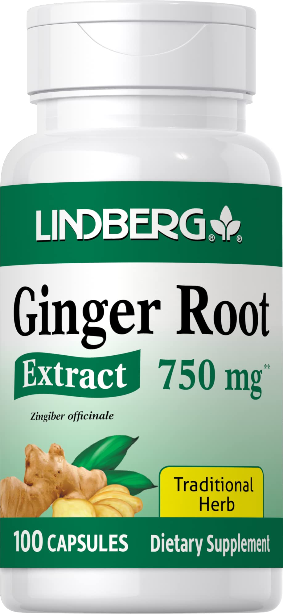 Lindberg Ginger Root Extract 750 mg - 100 Capsules