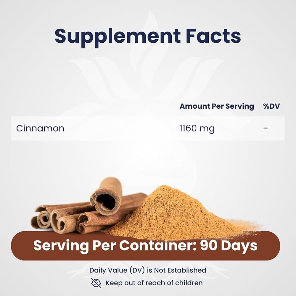 AZ BIOTECH Cinnamon 100% Organic 1160mg - 180 Capsules - image 3