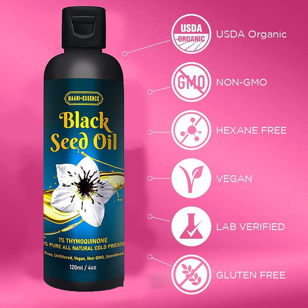 Maani ETHIOPIA'S FINEST Black Seed Oil 100% Pure Cold Pressed - image 3