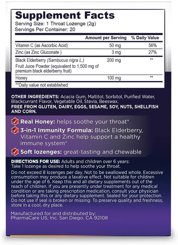 Sambucol Black Elderberry Pastilles with Honey & Zinc - 80 Count - image 3