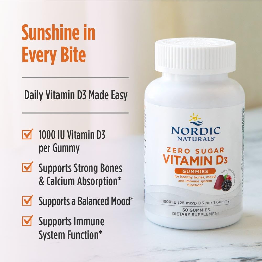 Nordic Naturals Zero Sugar Vitamin D3 1000 IU Gummies - 60 Count - image 3