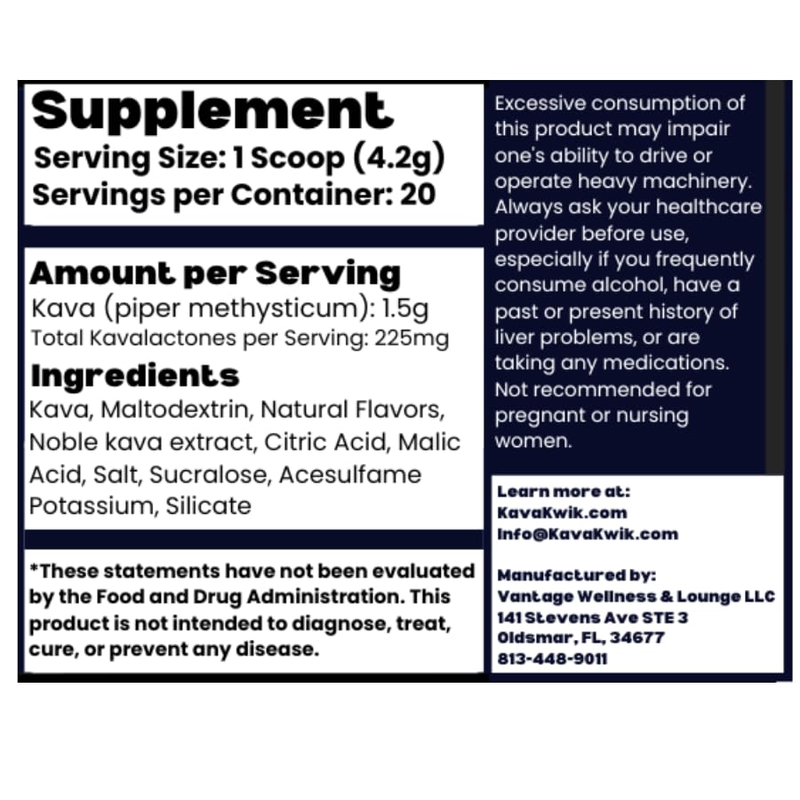 KavaKwik Non Alcoholic Relaxation Formula Instant Drink Mix - 20 Servings - image 2