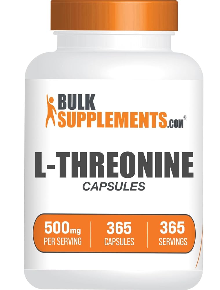 BulkSupplements L-Threonine 500mg Amino Acid - 365 Capsules
