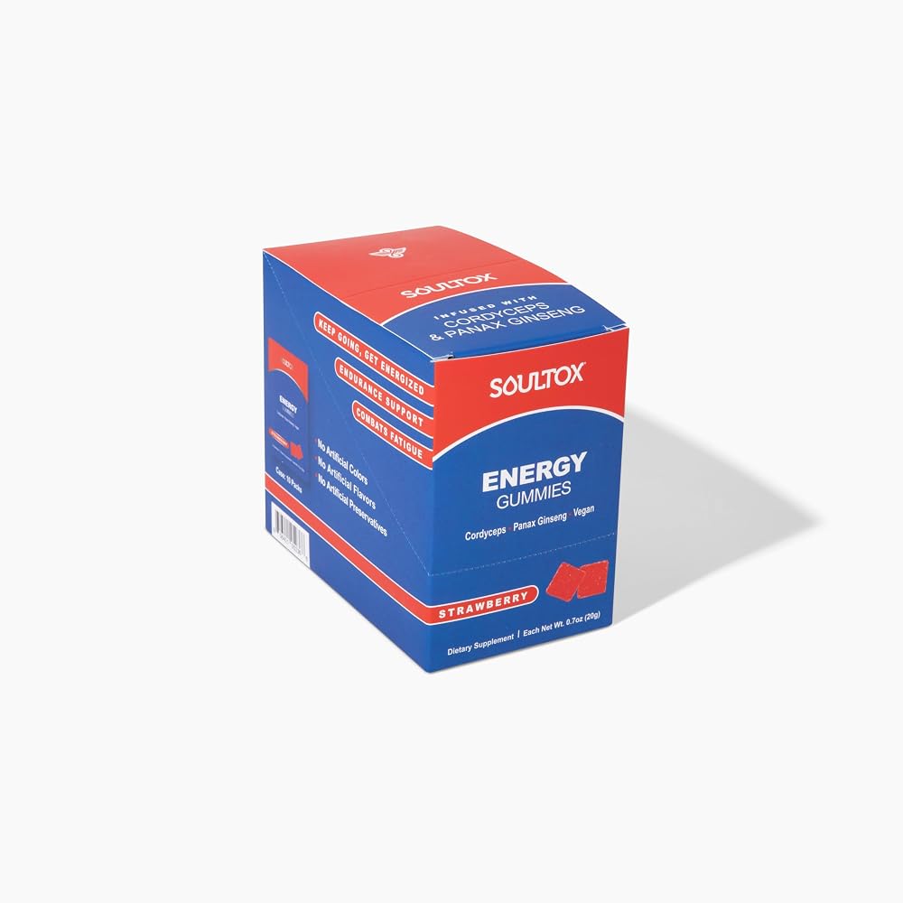 Lucky Soul Soultox Energy Mushroom Gummies Strawberry - 1 Pack - image 3