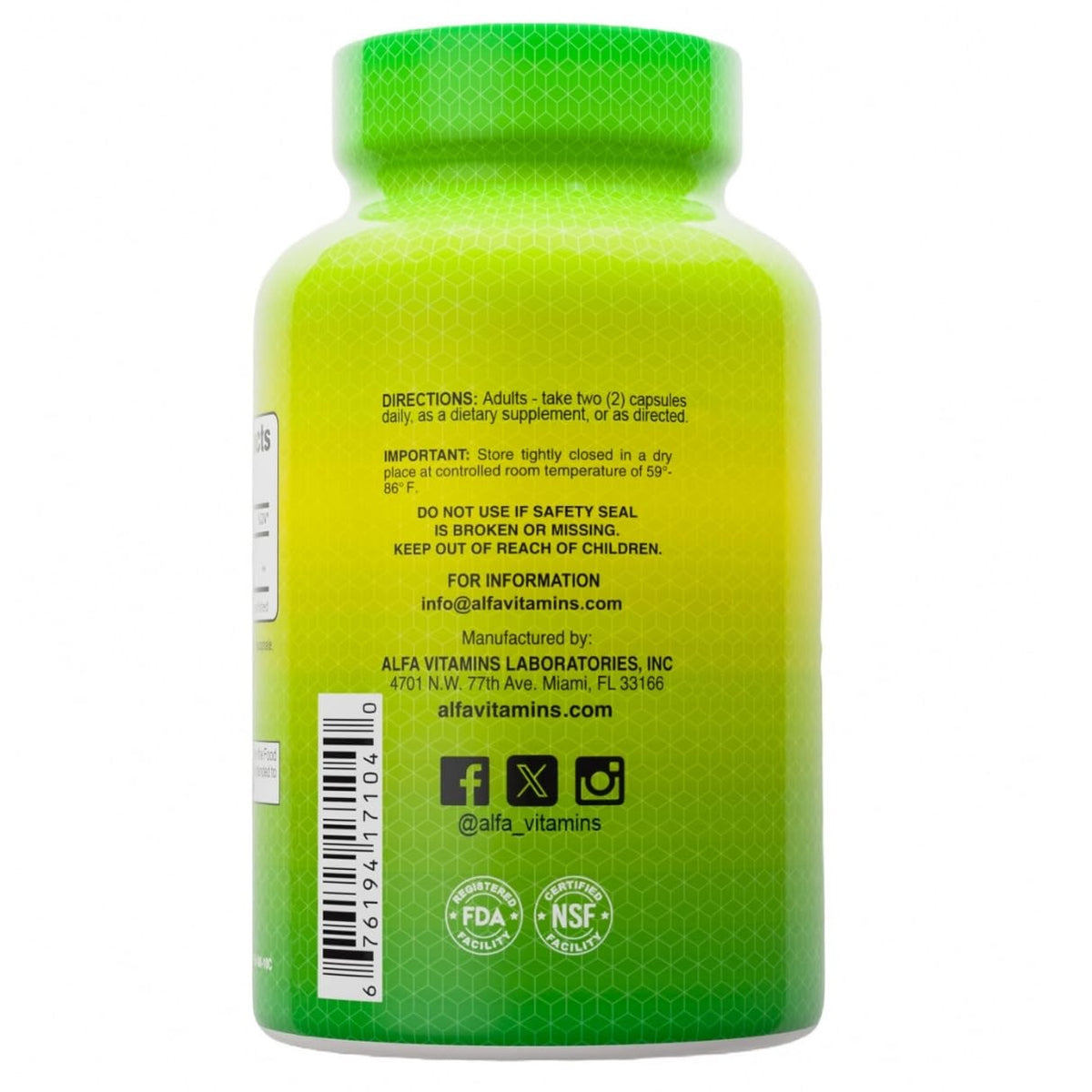 ALFA VITAMINS Kelp Supplement 600mg Thyroid Support - 60 Capsules - image 3