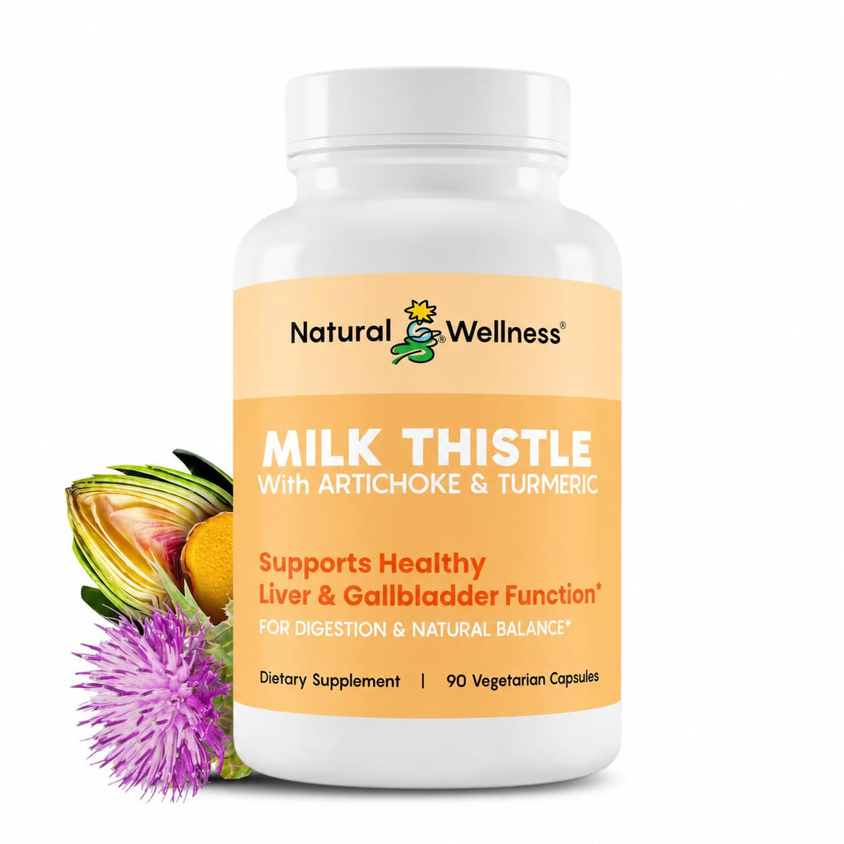 Natural Wellness Milk Thistle with Artichoke & Turmeric Liver Support