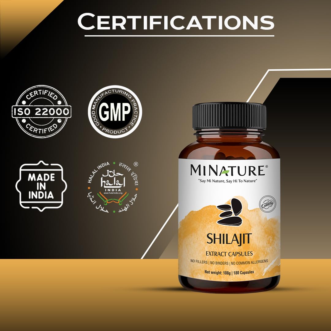 minature mi Nature Shilajit Extract 1000 mg Vegetarian Capsules - 180 Count - image 5