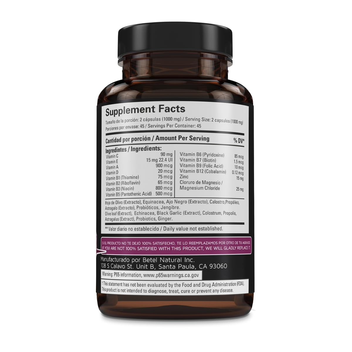 Betel Natural Immune Strong Capsules with Echinacea - 1000 mg - image 2