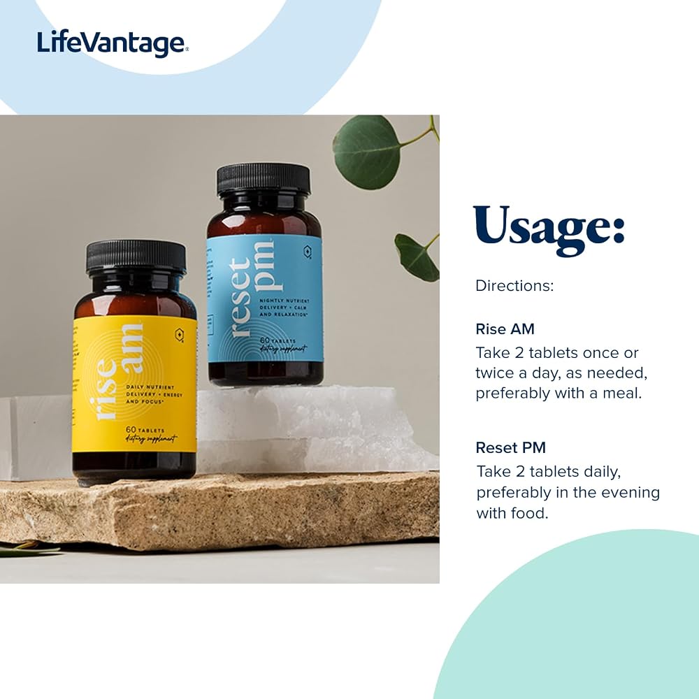 LifeVantage Rise AM and Reset PM Daily Multivitamin System