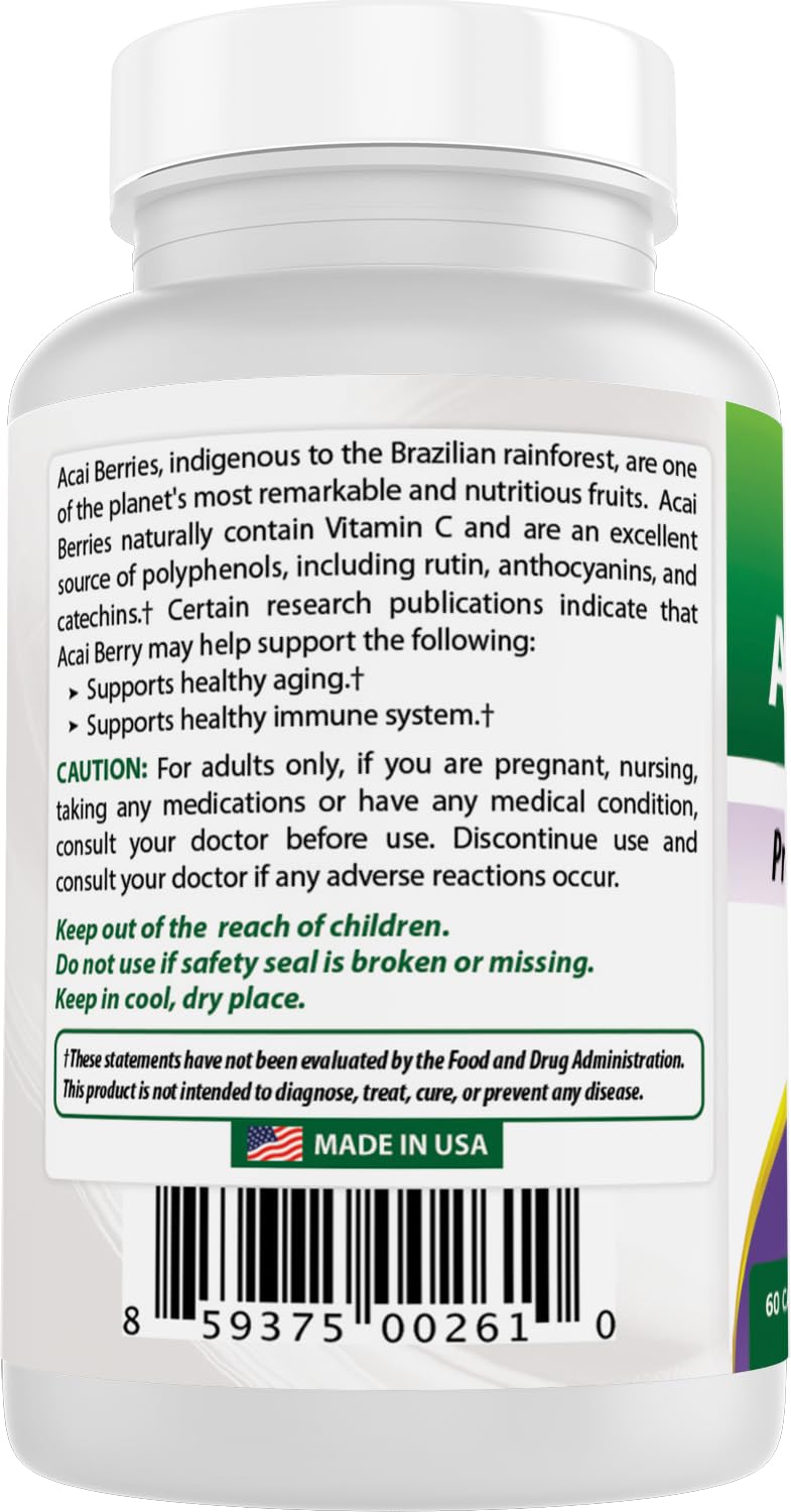 Best Naturals Acai Berry 600 mg 60 Capsules