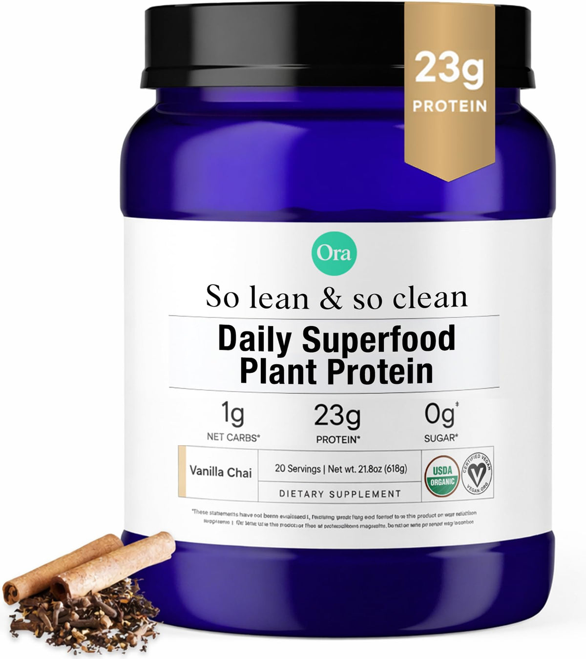 Ora Organic Vegan Protein Powder - 21g Plant Based Protein Powder