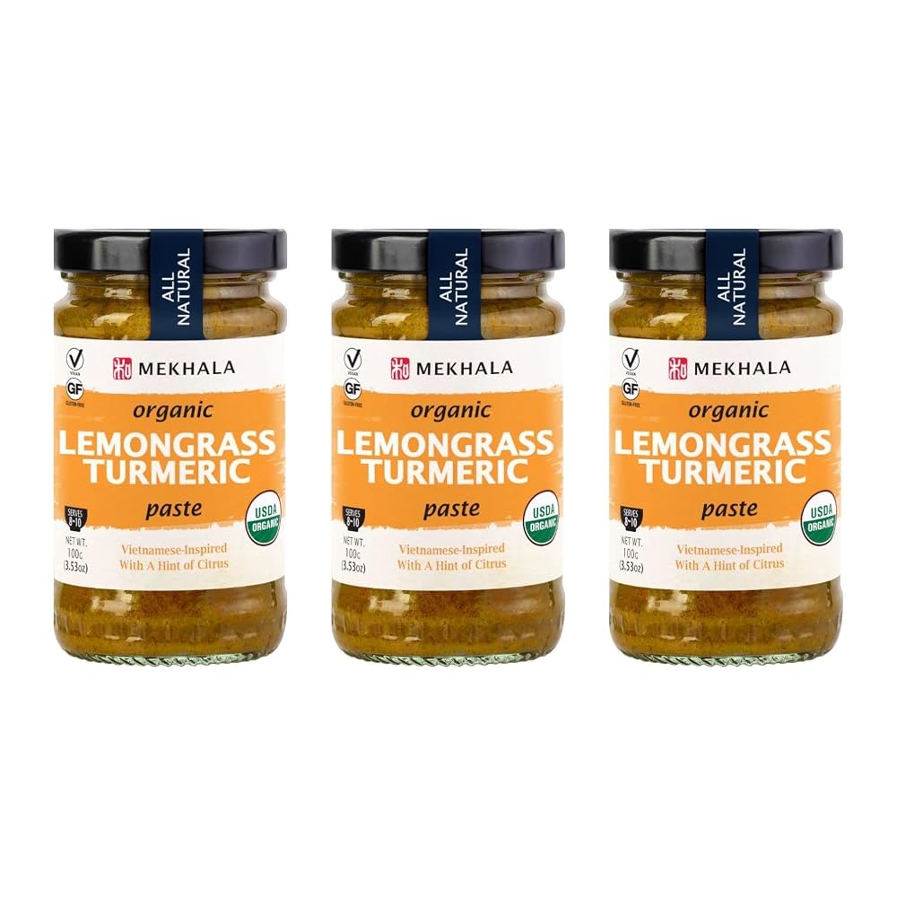 Mekhala Organic Lemongrass Turmeric Curry Paste - 3x3.5oz