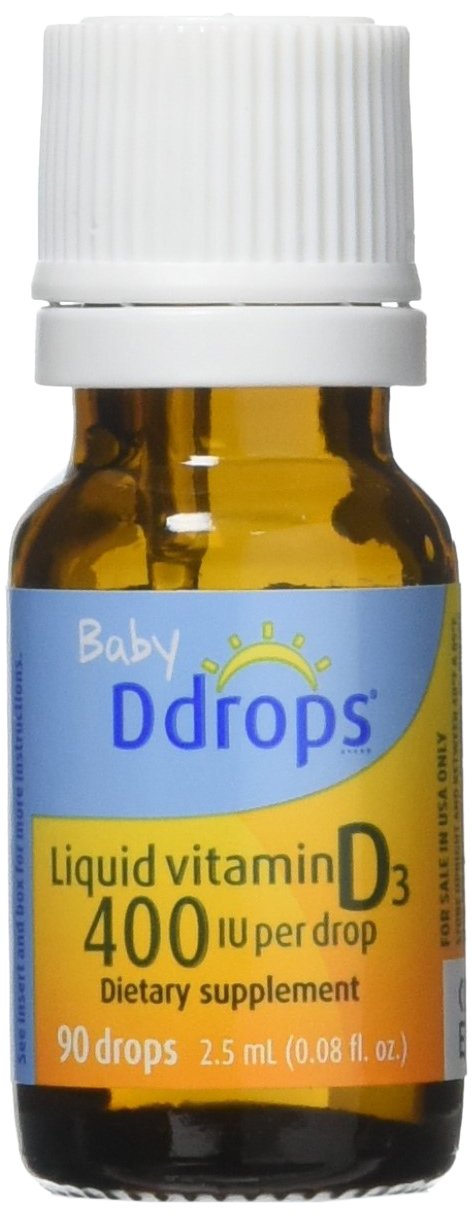 Ddrops Baby Vitamin D3 400 IU Drops - 0.24 Fl Oz (Pack of 3)