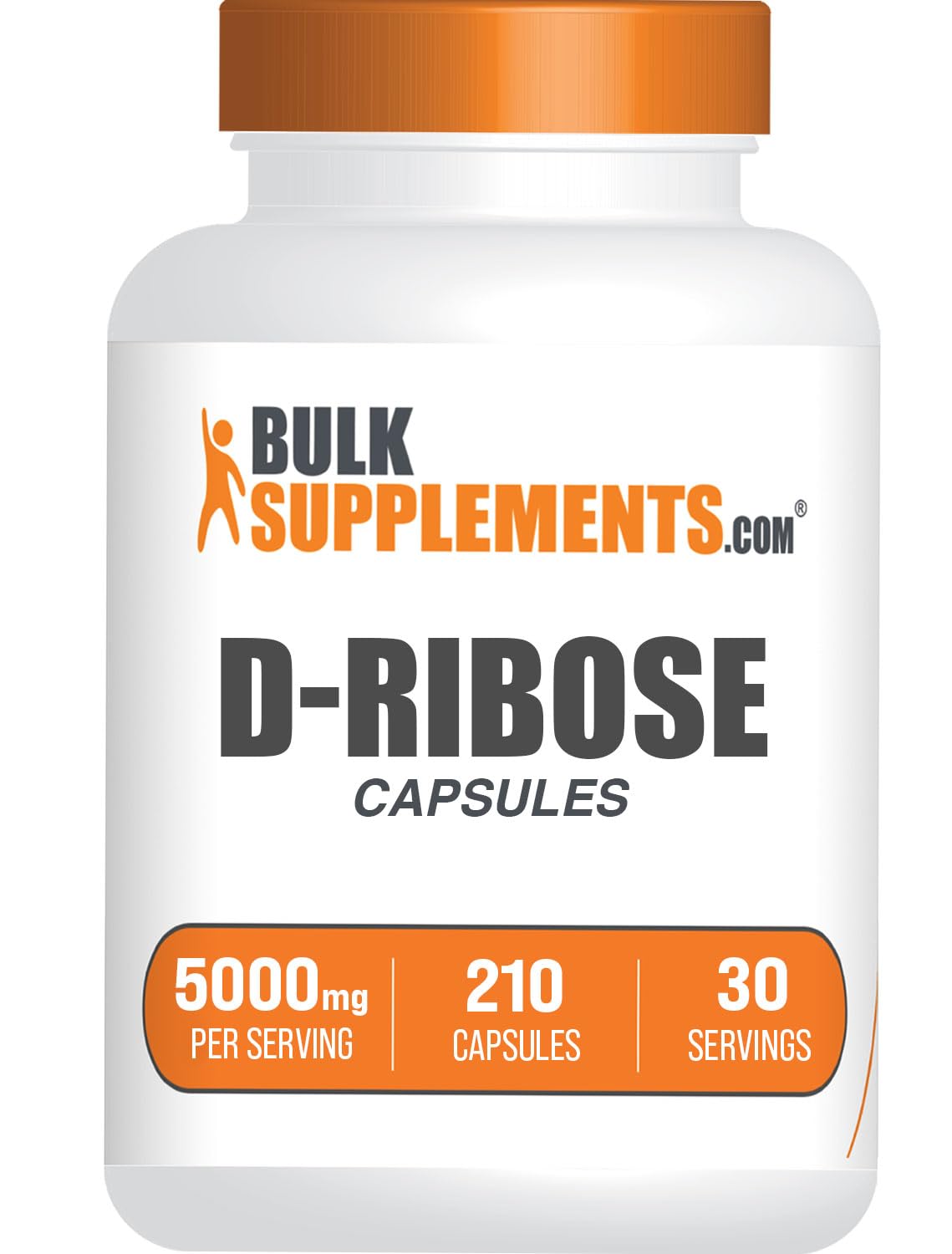 BulkSupplements D-Ribose Capsules Energy Support - 210 Count
