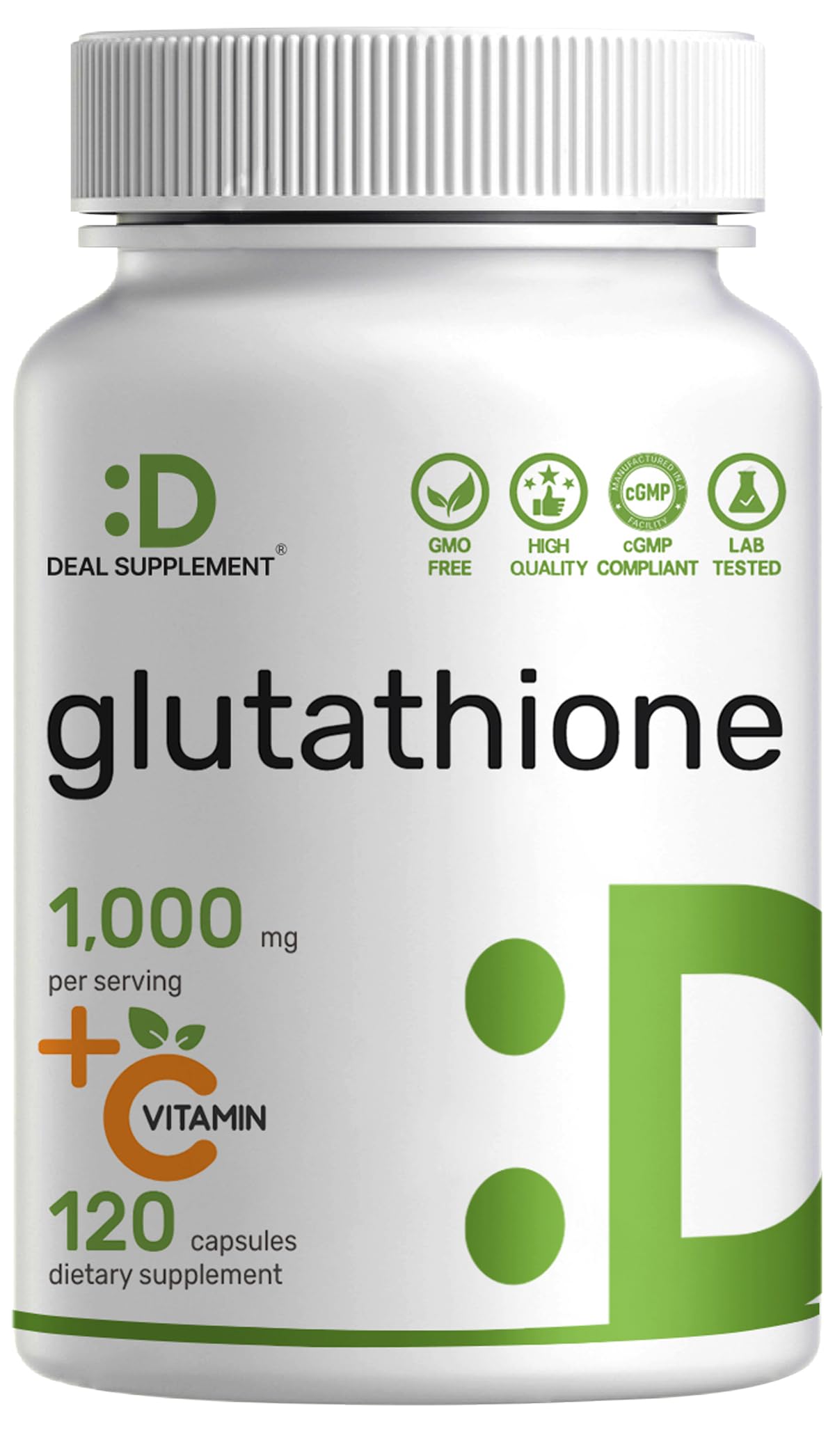 DEAL SUPPLEMENT Glutathione 1,000mg with Vitamin C - 120 Capsules