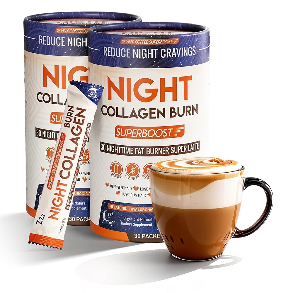 Skinny Coffee SuperBoost Night Collagen Burn, Nighttime Fat Burner