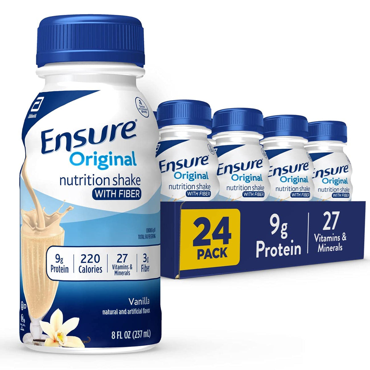 Ensure Original Vanilla Nutrition Shake with Fiber - 24 Pack