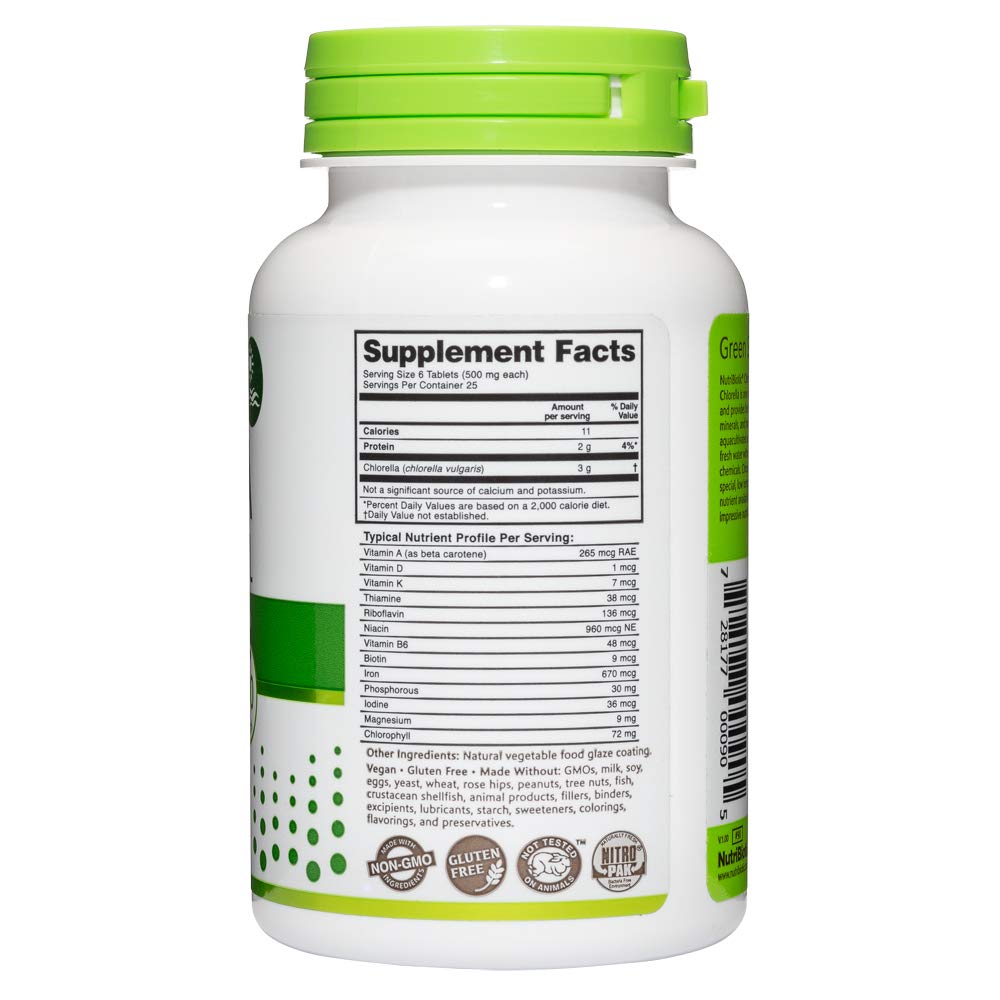 NutriBiotic Chlorella Super Green Food 500 mg - 150 Tablets - image 3
