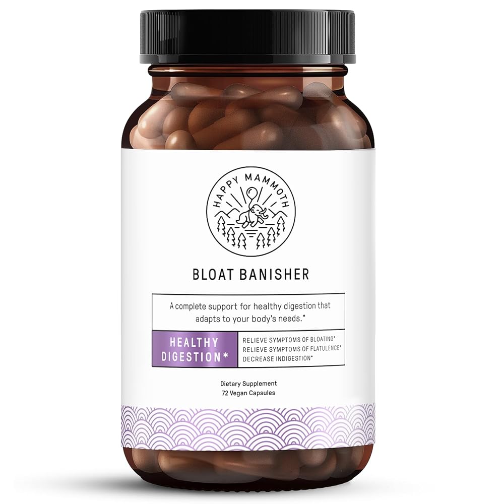 Happy Mammoth Bloat Banisher Digestive Enzyme - 72 Capsules