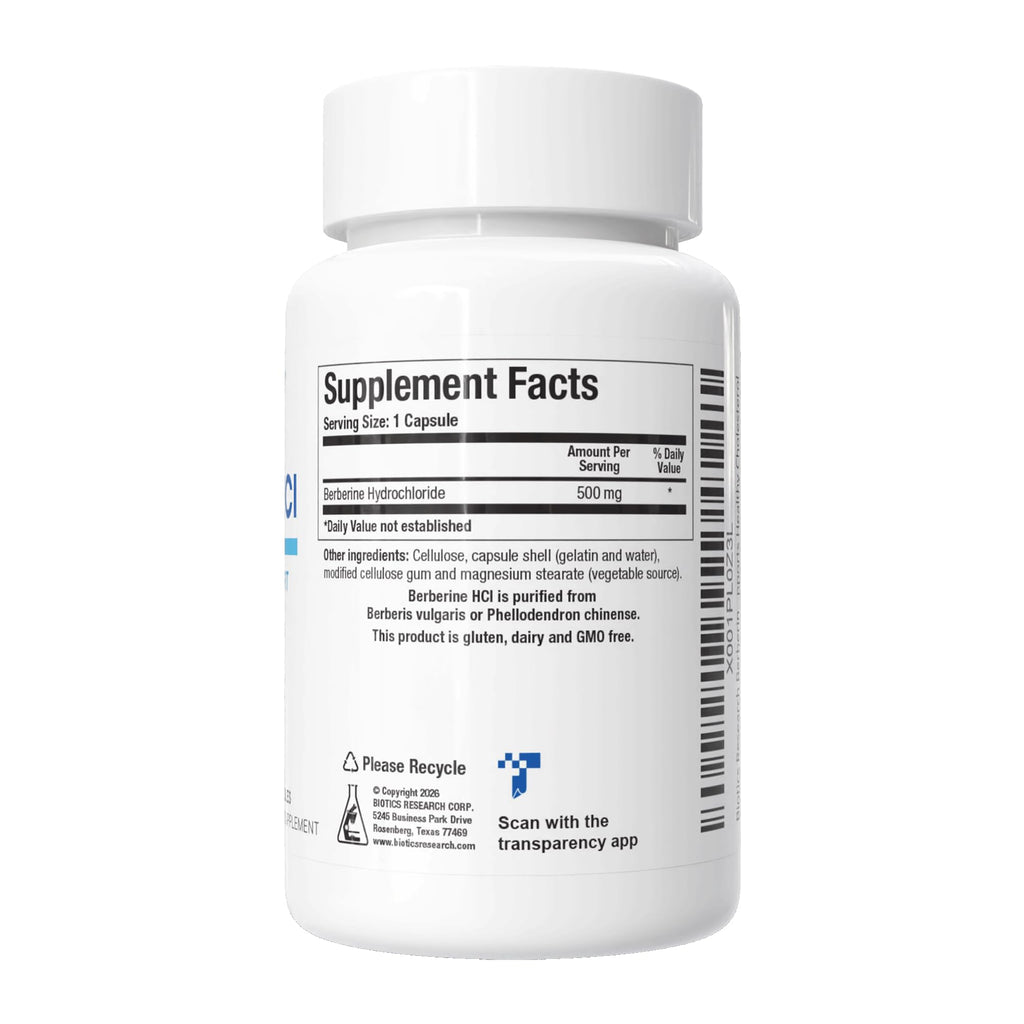 BIOTICS RESEARCH Berberine HCl 500mg Supplement - 90 Capsules - image 2