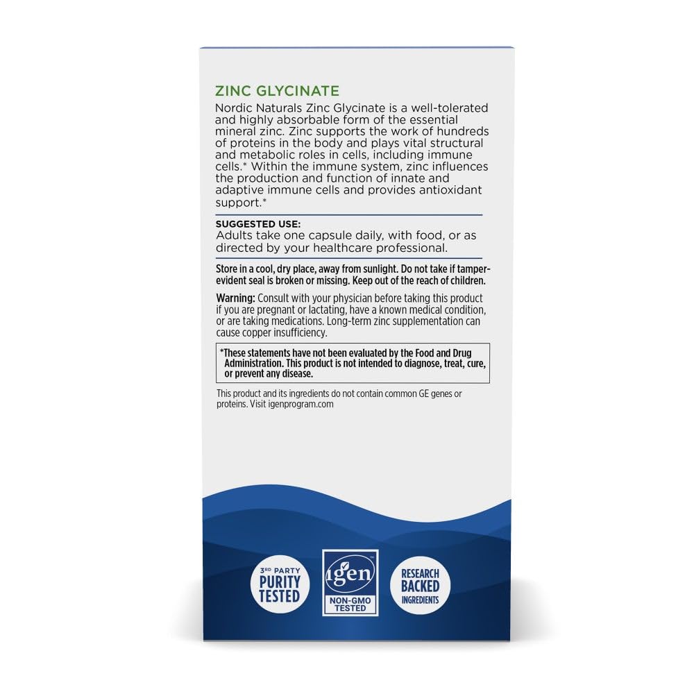 Nordic Naturals Zinc Glycinate 20mg - 60 Capsules - image 6