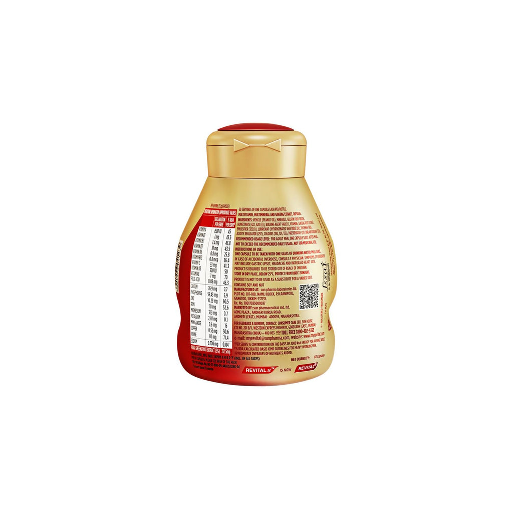 Revital Multivitamin & Mineral Supplement with Ginseng - 60 Capsules - image 2
