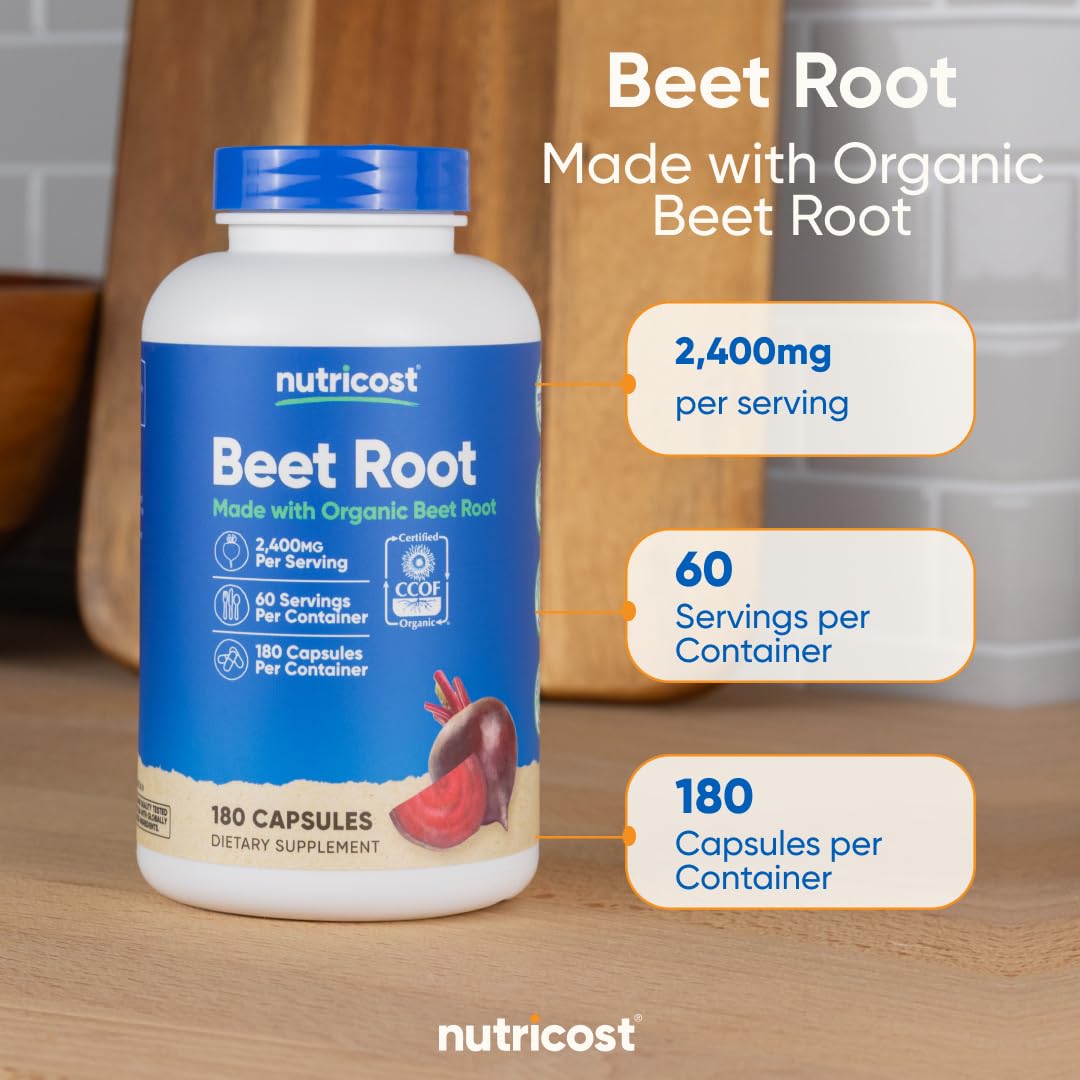 Nutricost Beet Root 2400mg Organic - 180 Capsules - image 6