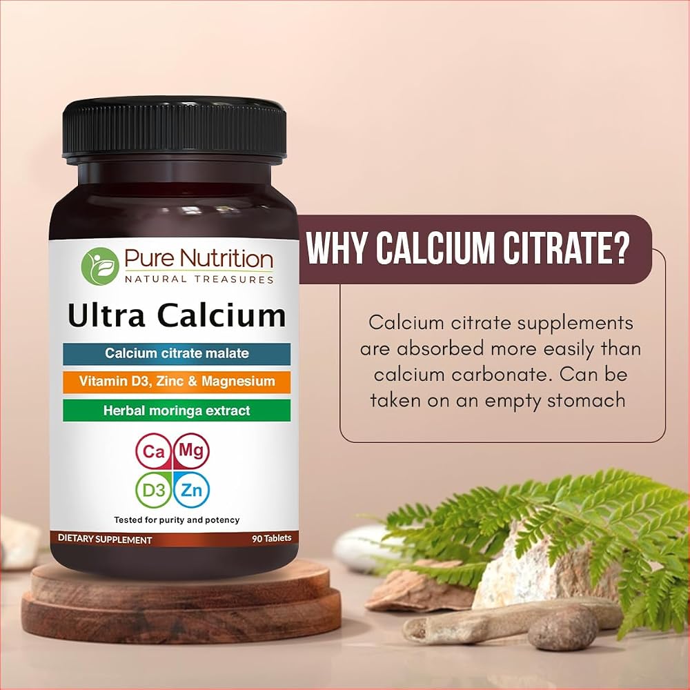 Pure Nutrition Ultra Calcium 1000mg with Vitamin D3 & K - 180 Tablets - image 3