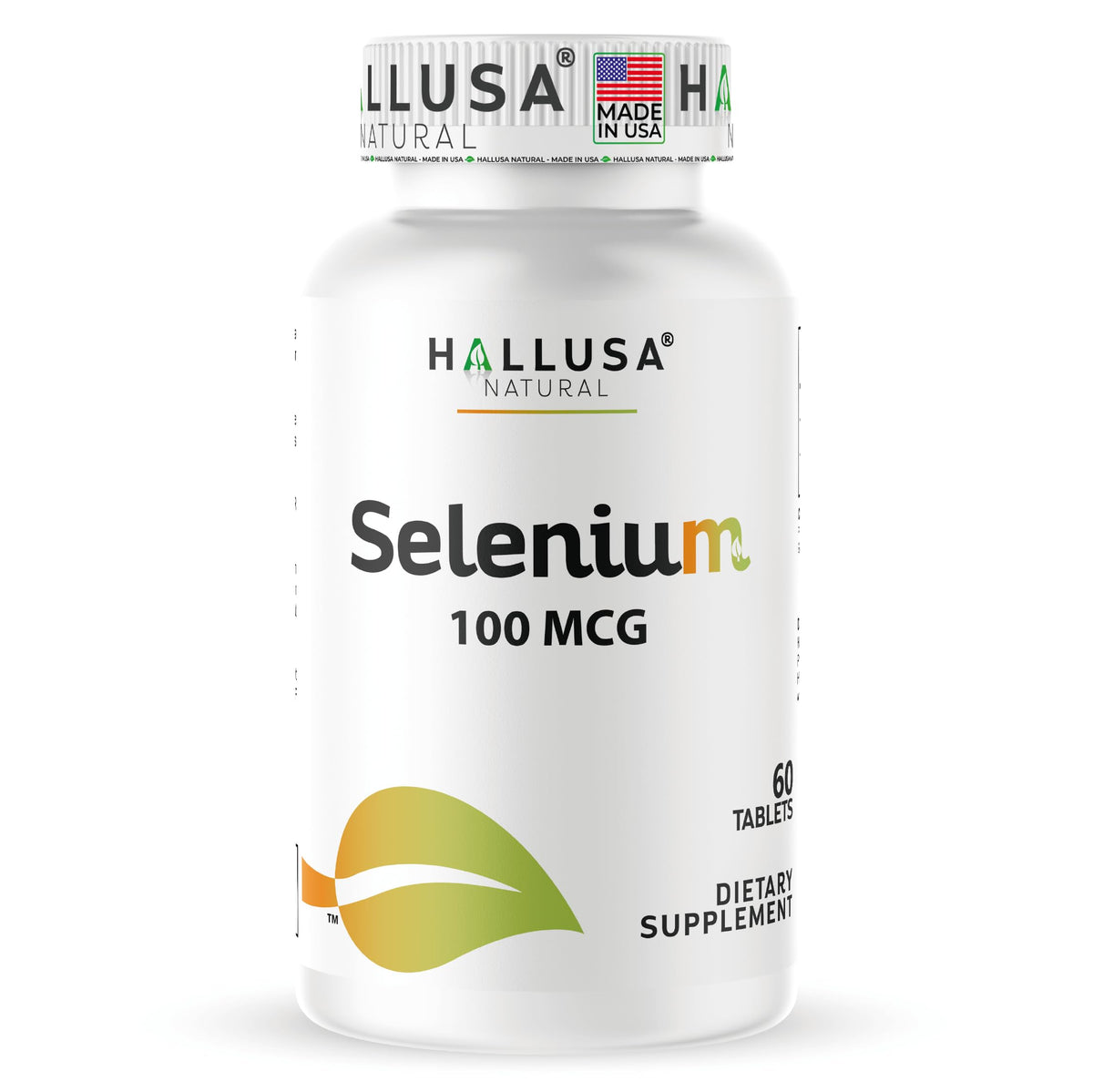 Hallusa Natural Selenium 100mcg Thyroid & Immune Support - 60 Tablets