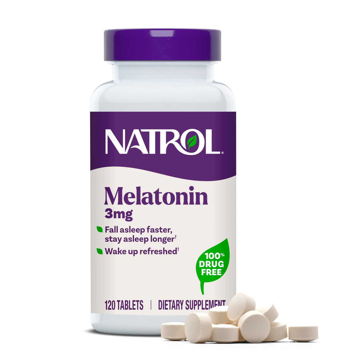 Natrol Melatonin 3 mg Tablets for Sleep - 120 Tablets