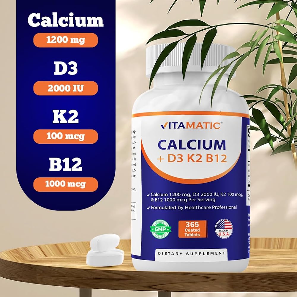 Vitamatic Calcium 1200mg with D3, K2 & B12 - 365 Tablets - image 7