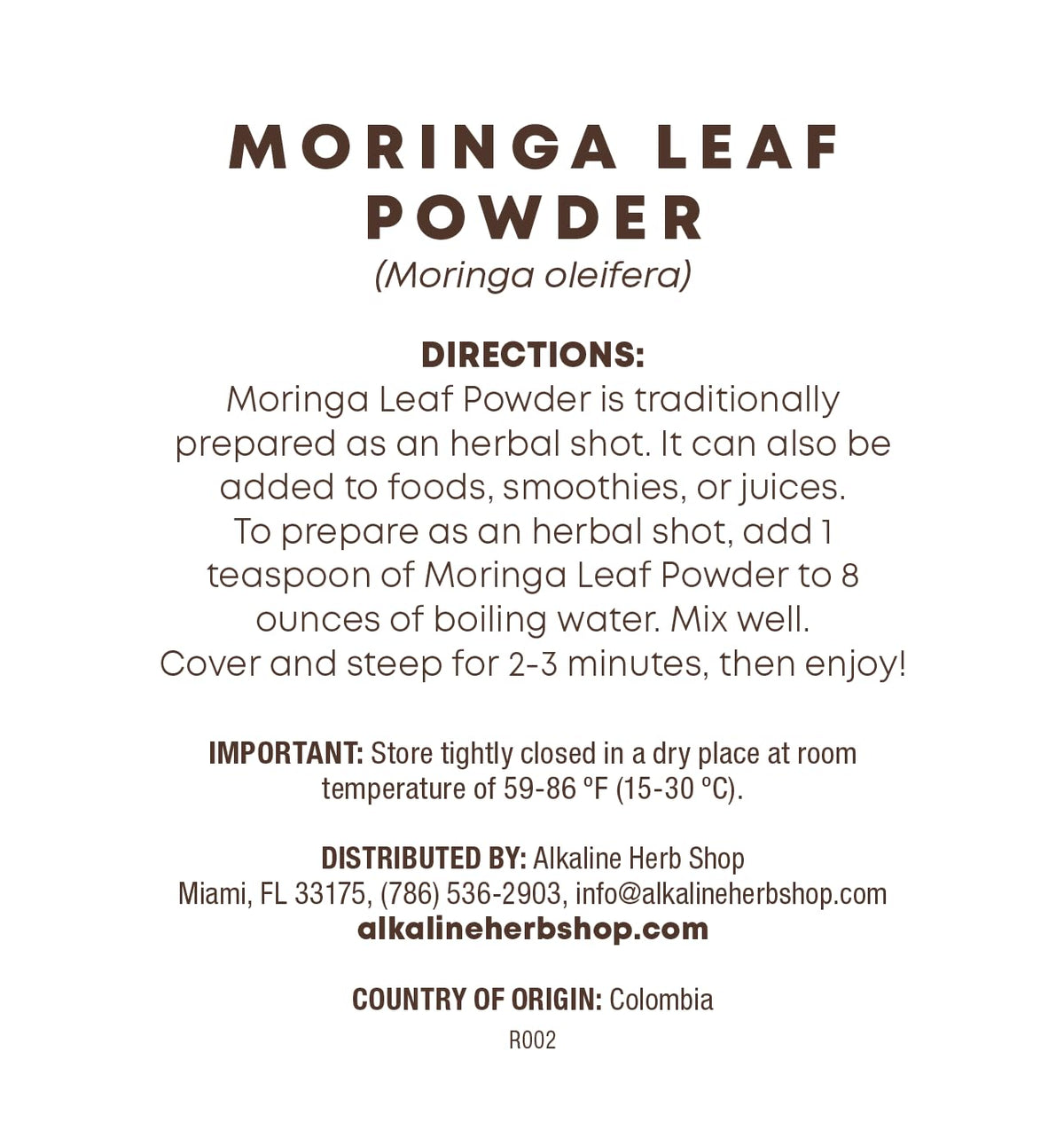 Alkaline Herb Moringa Leaf Powder - 4 oz - image 2