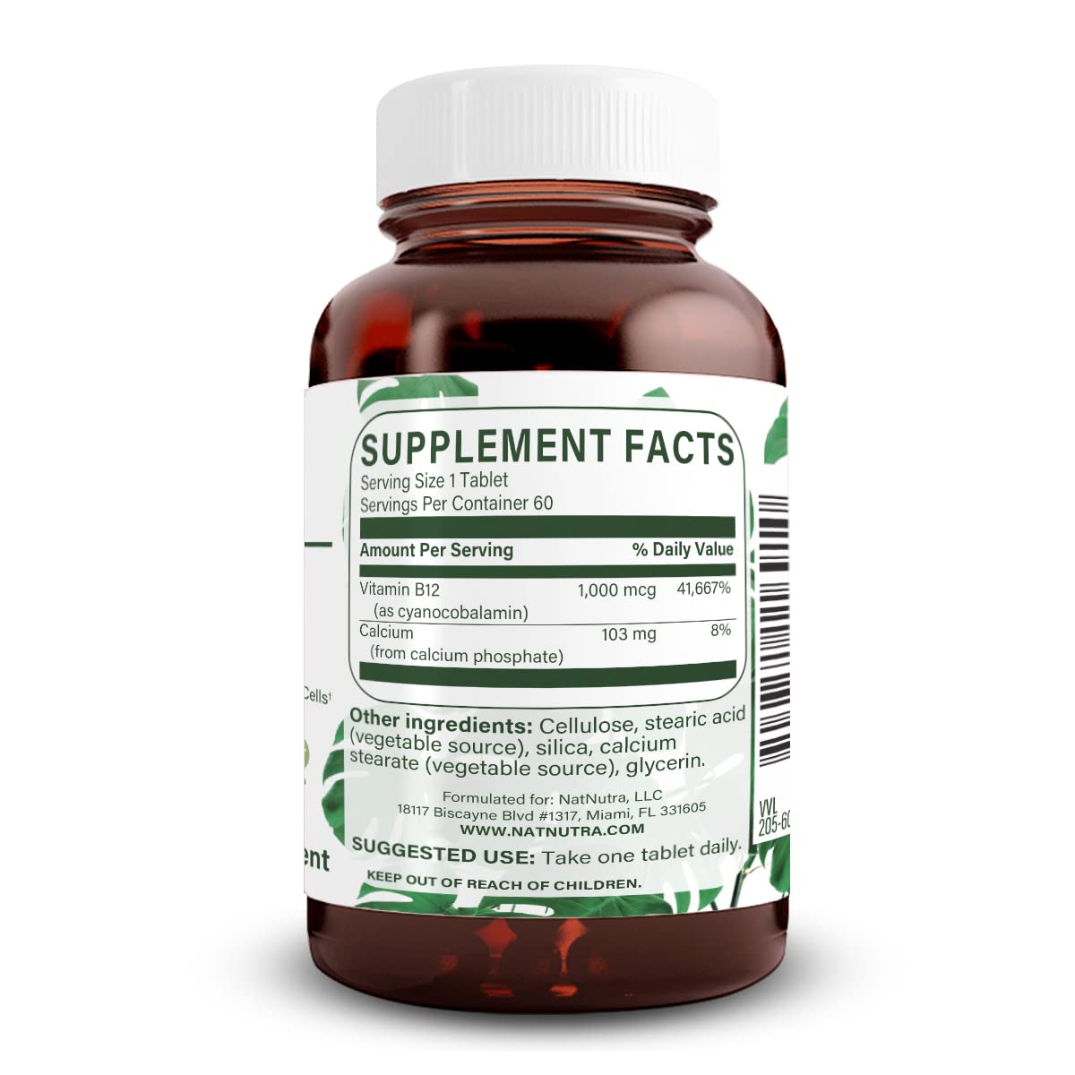 Natural Nutra Vitamin B12 1000 mcg - 60 Vegan Tablets - image 2