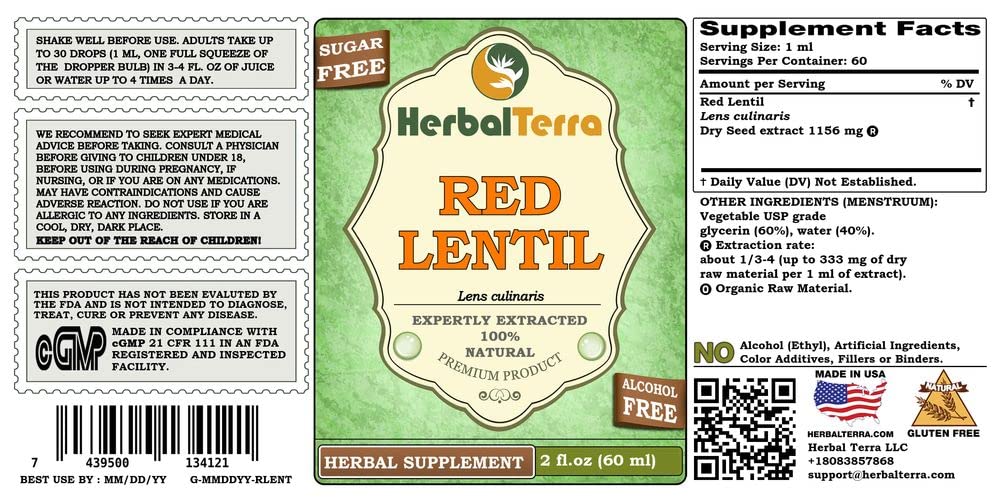 Herbal Terra LLC Red Lentil (Lens Culinaris) Dried Seed Liquid Extract
