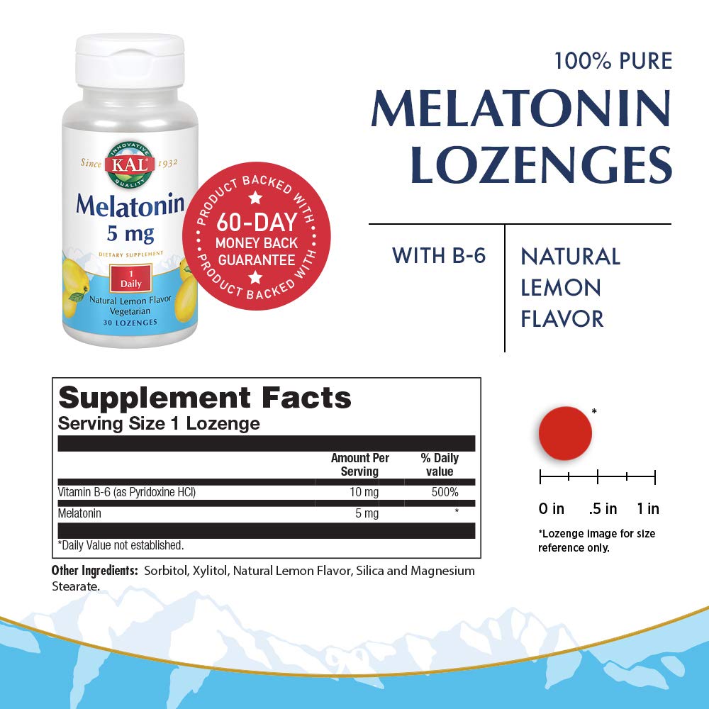 KAL Melatonin 5 mg Tablets Lemon - image 2