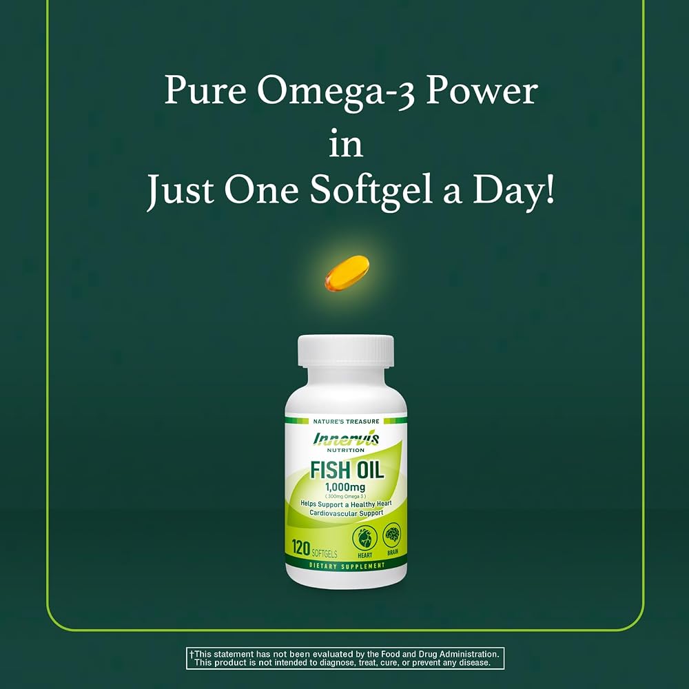 Innervis Nutrition Fish Oil 1000mg Omega-3 EPA & DHA - 120 Softgels - image 4