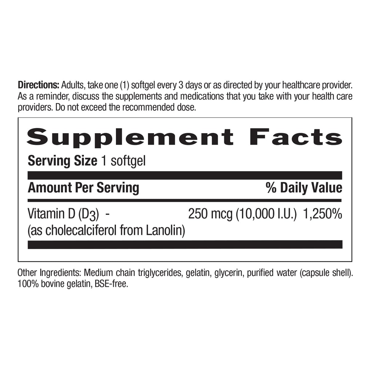Country Life Vitamin D3 10,000 IU High Potency Non-Fish - 200 Softgels - image 7