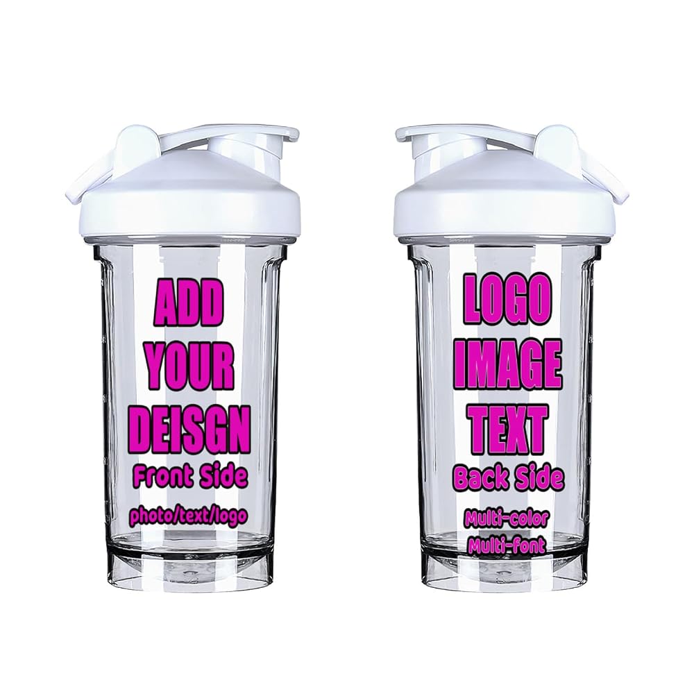 VUASYIE Custom Shaker Bottles For Protein Mixes 18oz Sport Bottles