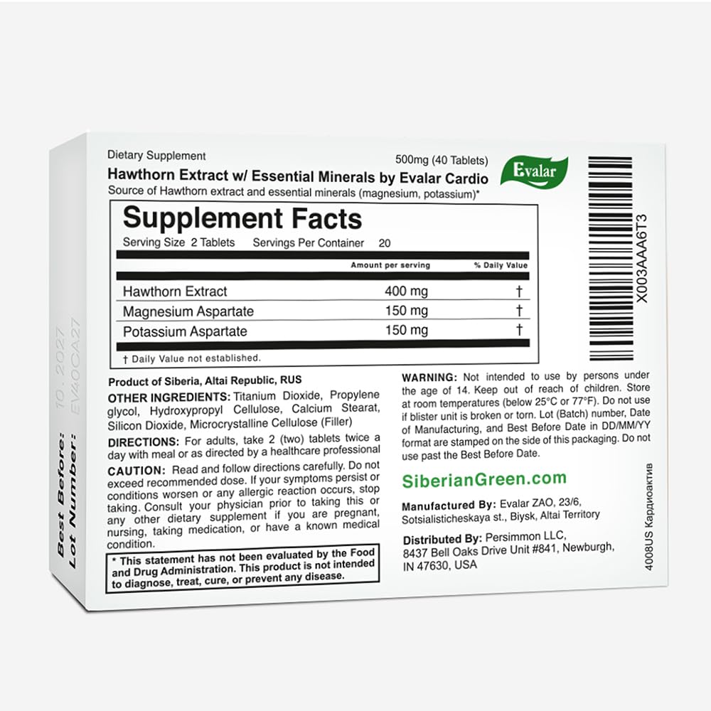 Evalar Hawthorn Cardio Supplement - 40 Tablets - image 2