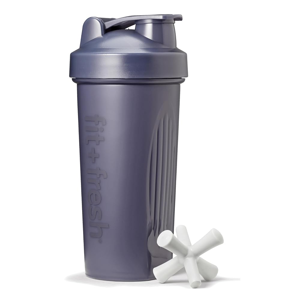 Fit & Fresh Shaker Bottle, Leak Proof Sports Blender Bottle