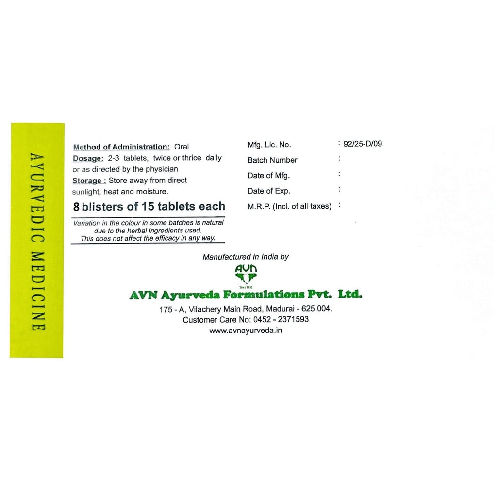 AVN Ayurveda Norbepee Ayurvedic Tablets - 120 Tablets - image 3
