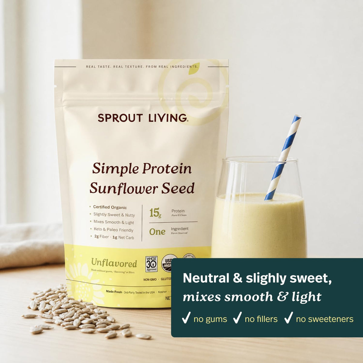 Sprout Living, Simple Protein, Organic Plant Protein Powder