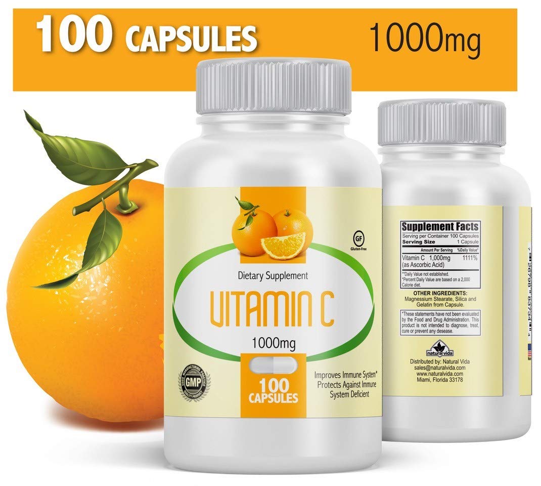 Natural Vida Vitamin C 1000mg - 200 Capsules - image 2