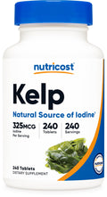 Nutricost Kelp Tablets 325mcg Iodine - 240 Tablets