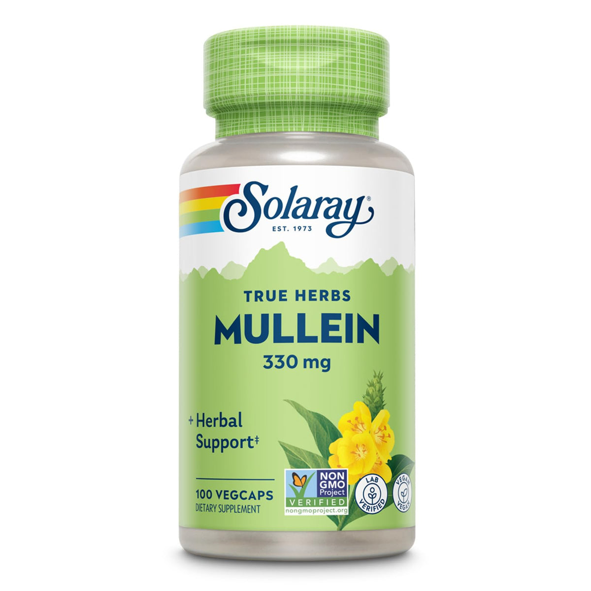SOLARAY Mullein Leaf 330 mg Herbal Support - 100 Vegetarian Capsules